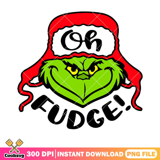 Gricnh oh fudge xmas png, christmas vibes png,merry xmaspng