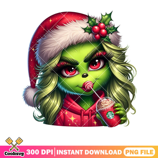 Grinch 3d girl red christmas png