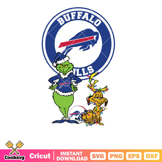 Grinch And Max Buffalo Bills Svg, grinch and max svg, buffalo bills logo svg