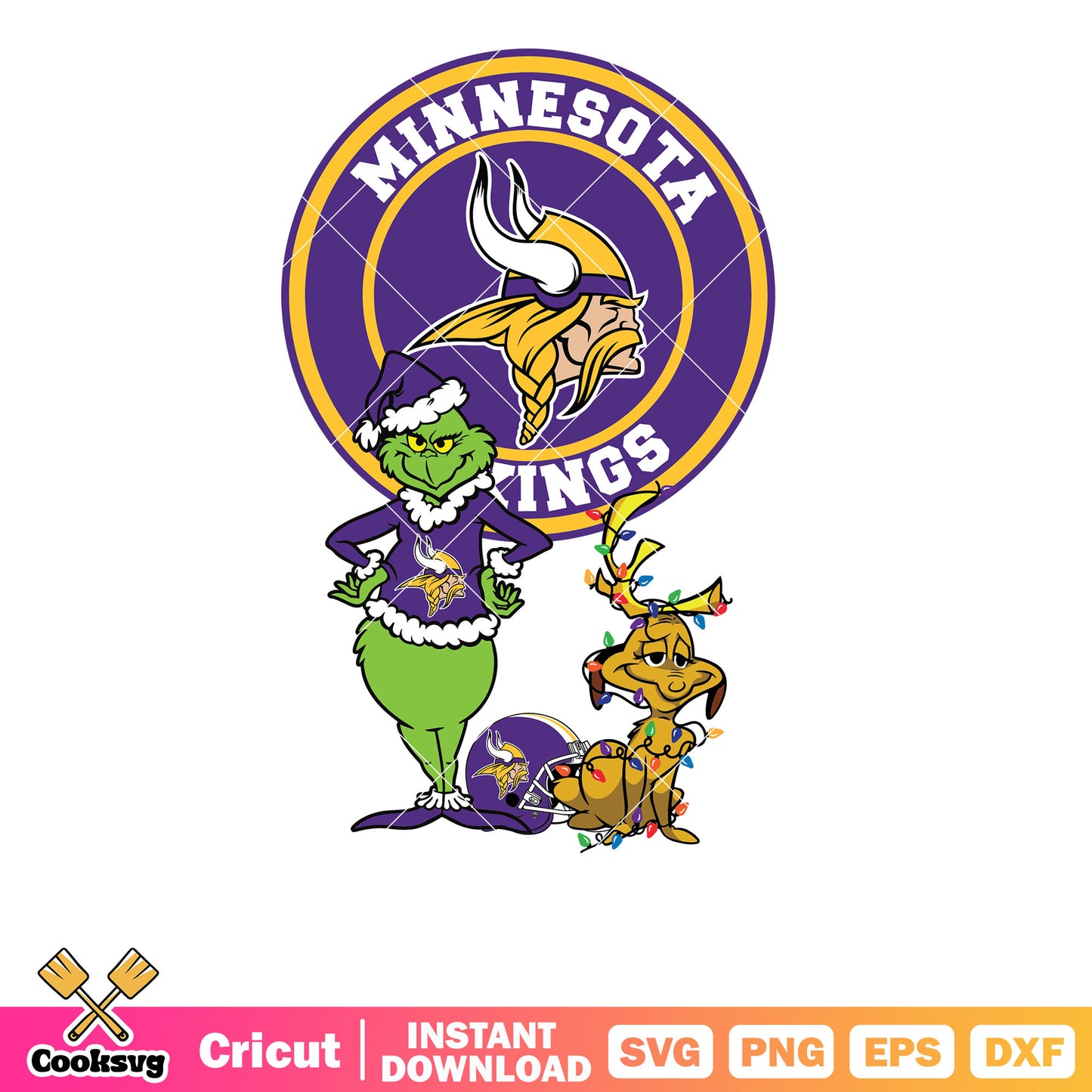 Grinch And Max Minnesota Vikings Svg, grinch and max svg, grinch christmas svg