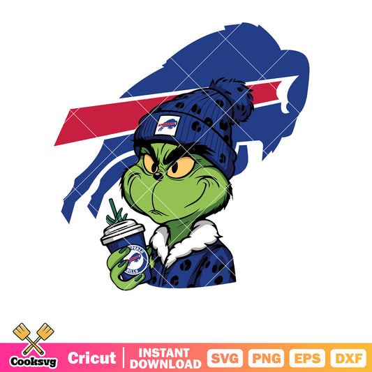 Grinch Buffalo Bills logo Svg, the grinch svg, buffalo bills svg