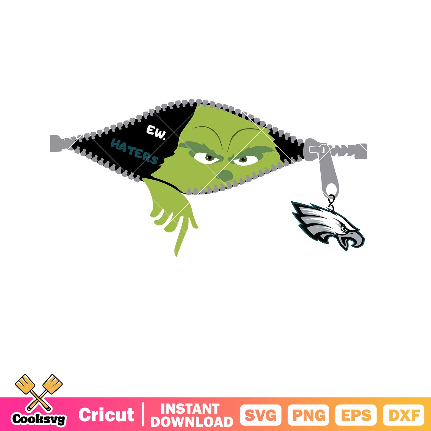 Grinch Ew Haters Philadelphia Eagles Logo Svg, grinch ew people svg, philadephia eagles svg