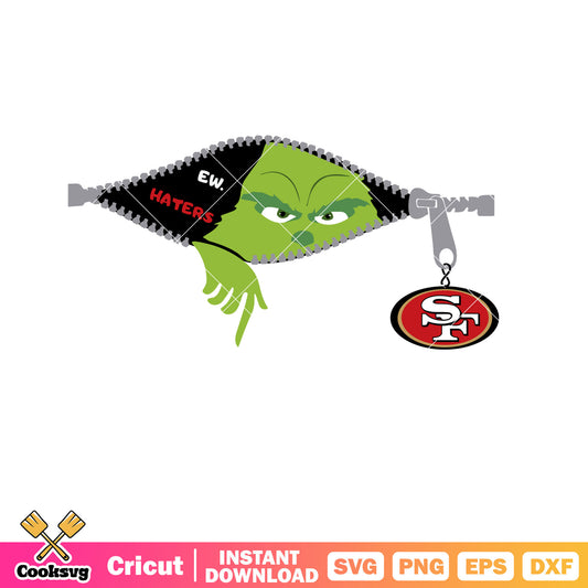 Grinch Ew Haters SF 49ers Logo svg, grinch ew people svg