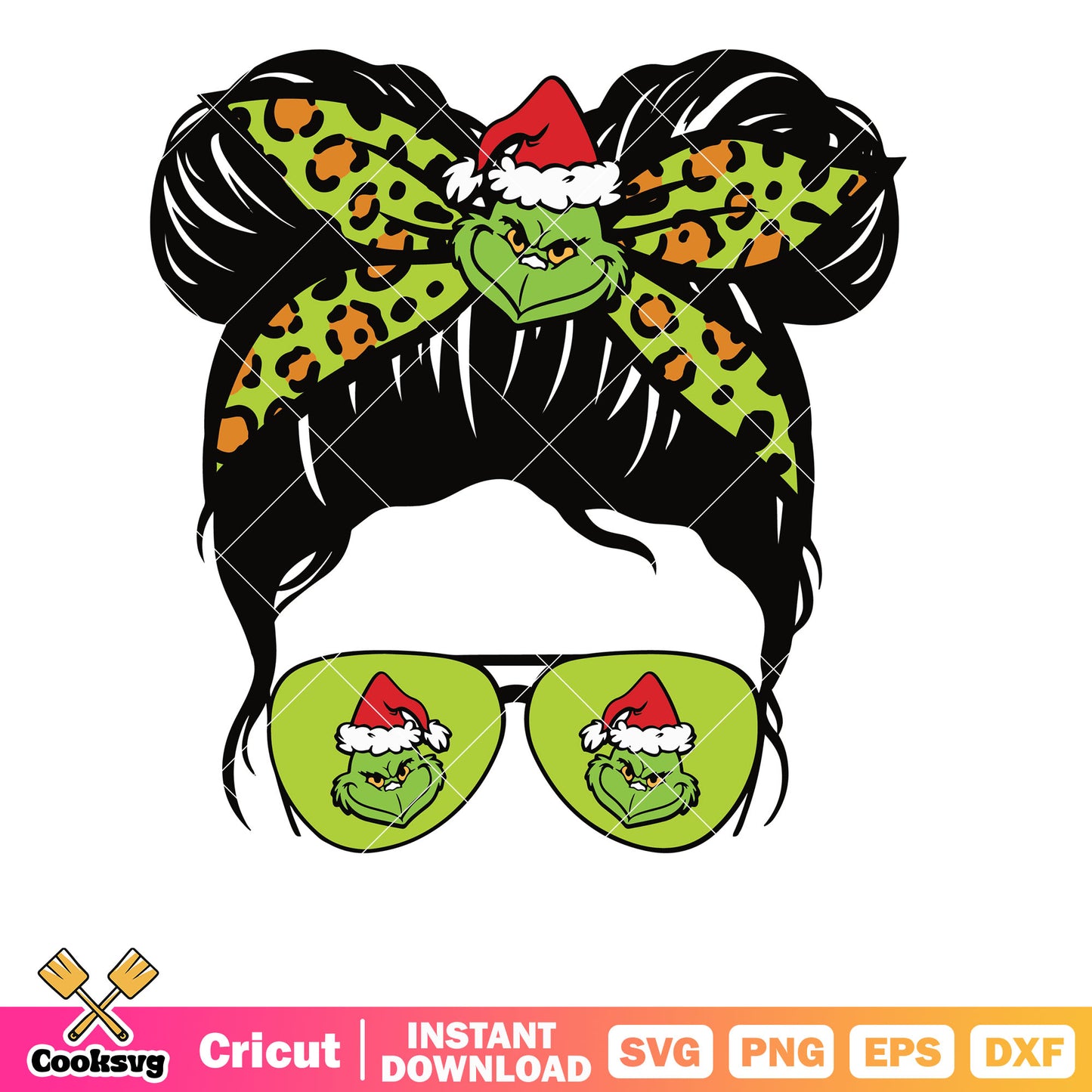 Grinch Glasses Christmas Leopard svg, grinch girl svg, the grinch svg