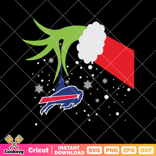 Grinch Hand Buffalo Bills Christmas Svg, Grinch buffalo bills svg, grinch hand svg