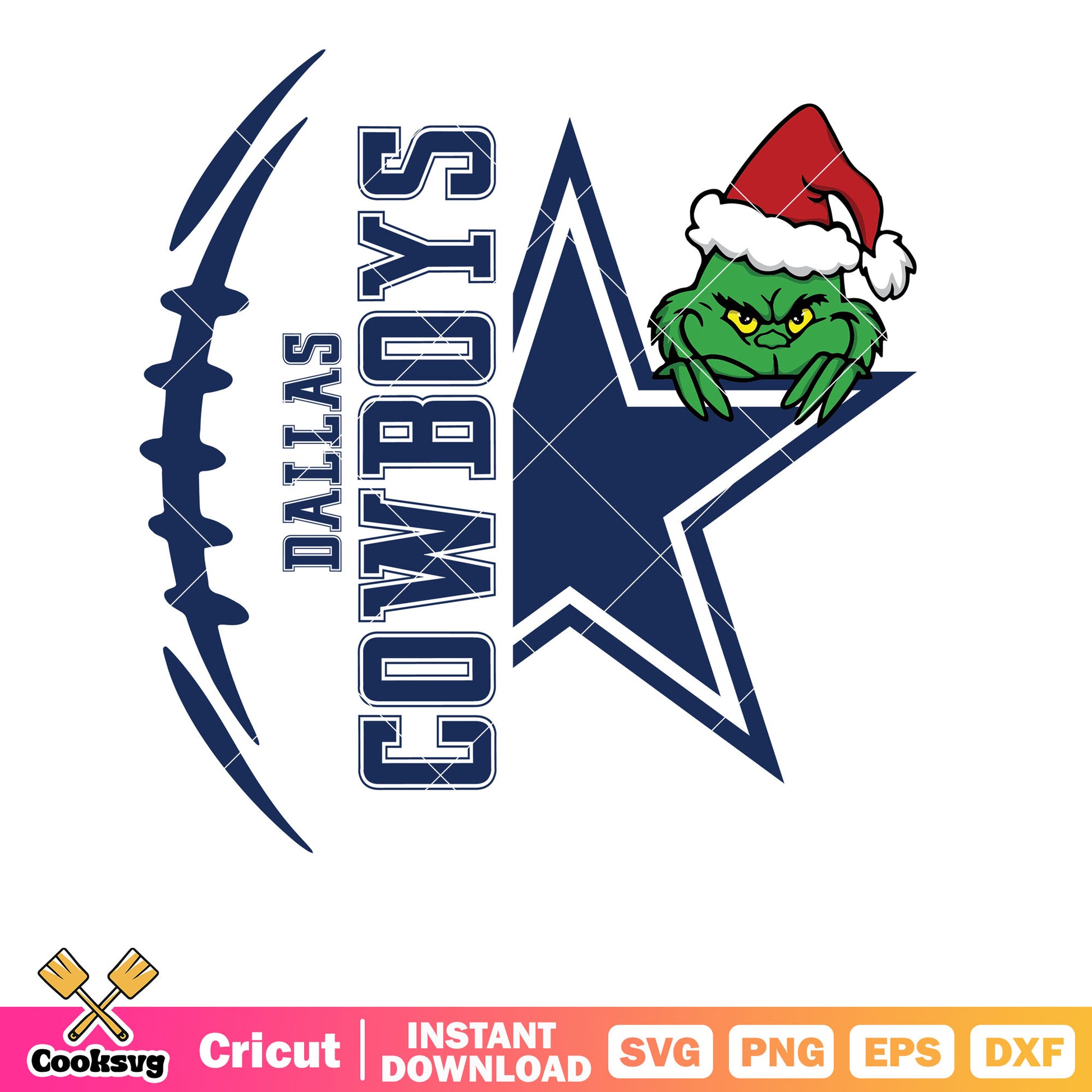 Grinch Hiding Behind Dallas Cowboys Logo svg, grinch dallas cowboys svg