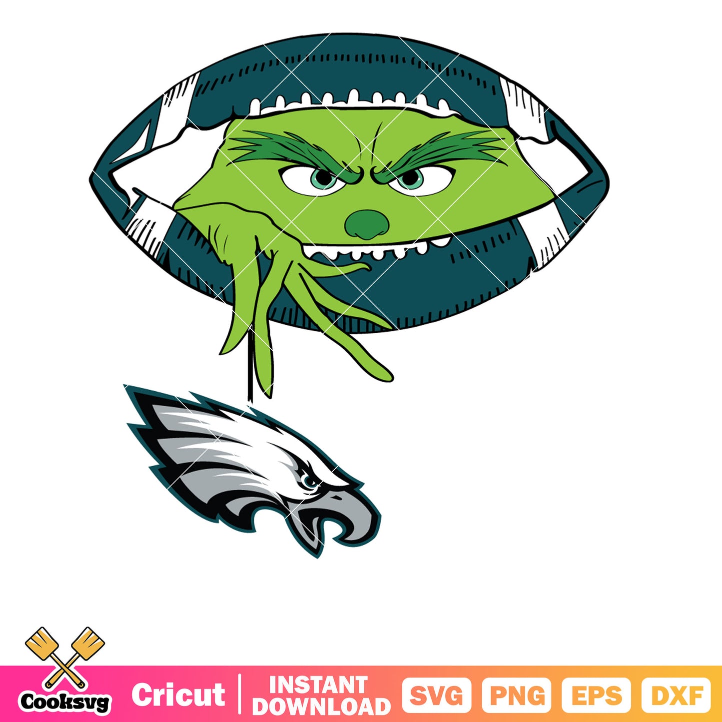 Grinch Hold Philadelphia Eagles Logo Football Svg, Philadelphia eagles logo svg