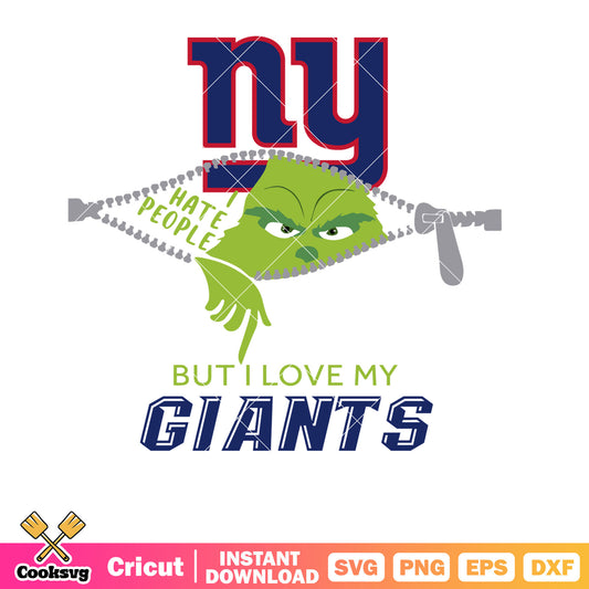 Grinch I Hate People But I Love My Giants Svg, grinch i hate people​ svg