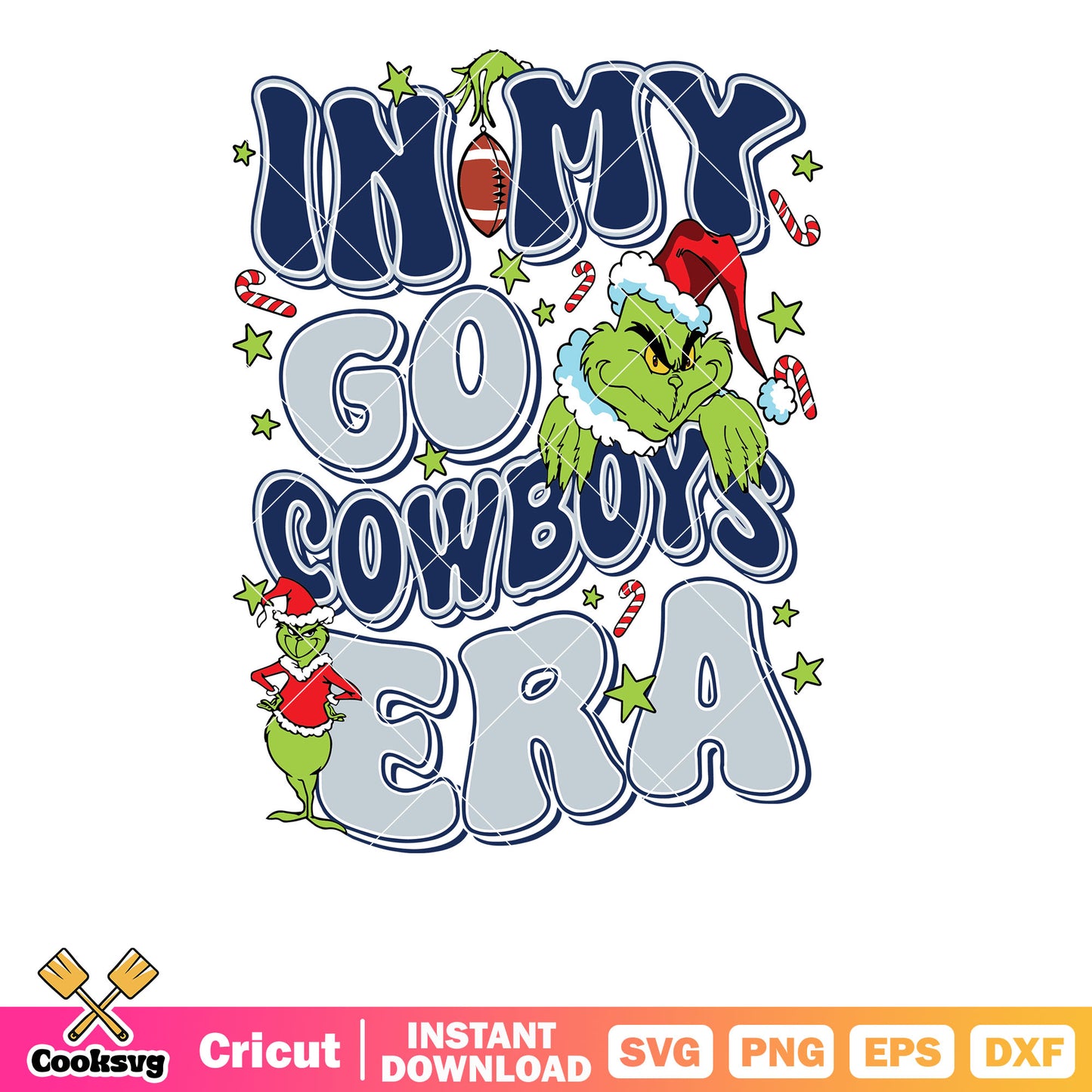 Grinch In My Go Cowboys Era svg, grinch dallas cowboys​ svg