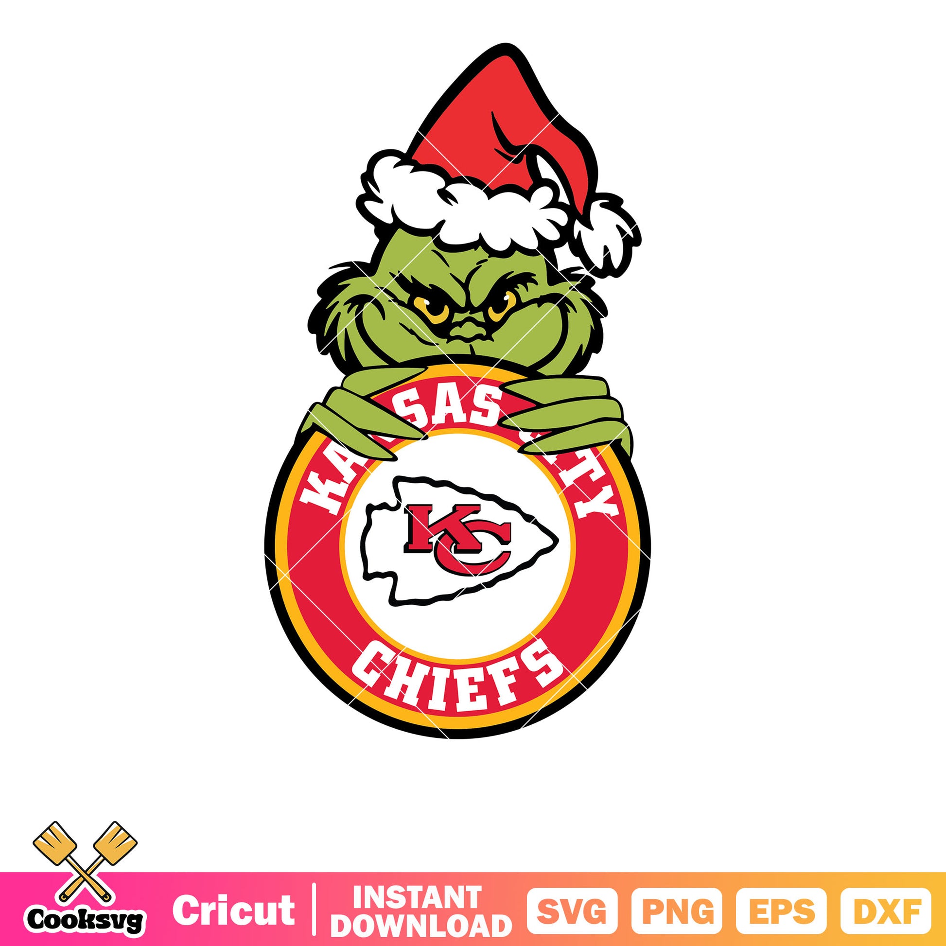 Grinch Kansas City Chiefs Circle Logo svg, kanas city chiefs logo svg