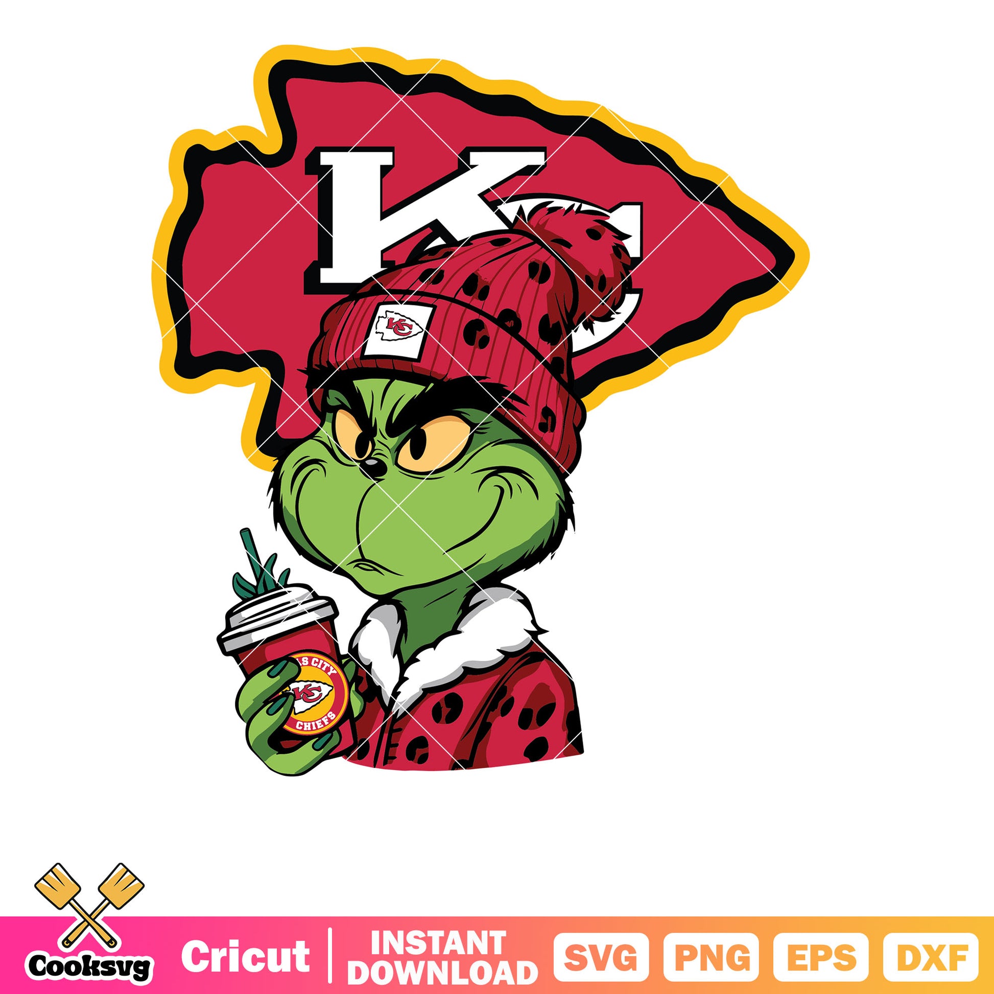 Grinch Kansas City Chiefs coffee svg, kansas city chiefs​ svg, grinch coffee svg