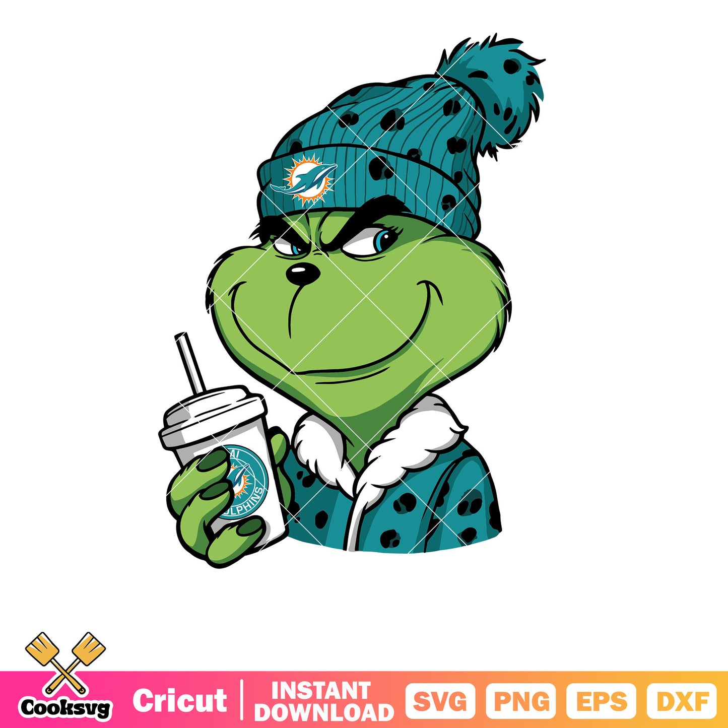 Grinch Miami Dolphins Logo svg, miami dolphins logo​ svg, the grinch svg