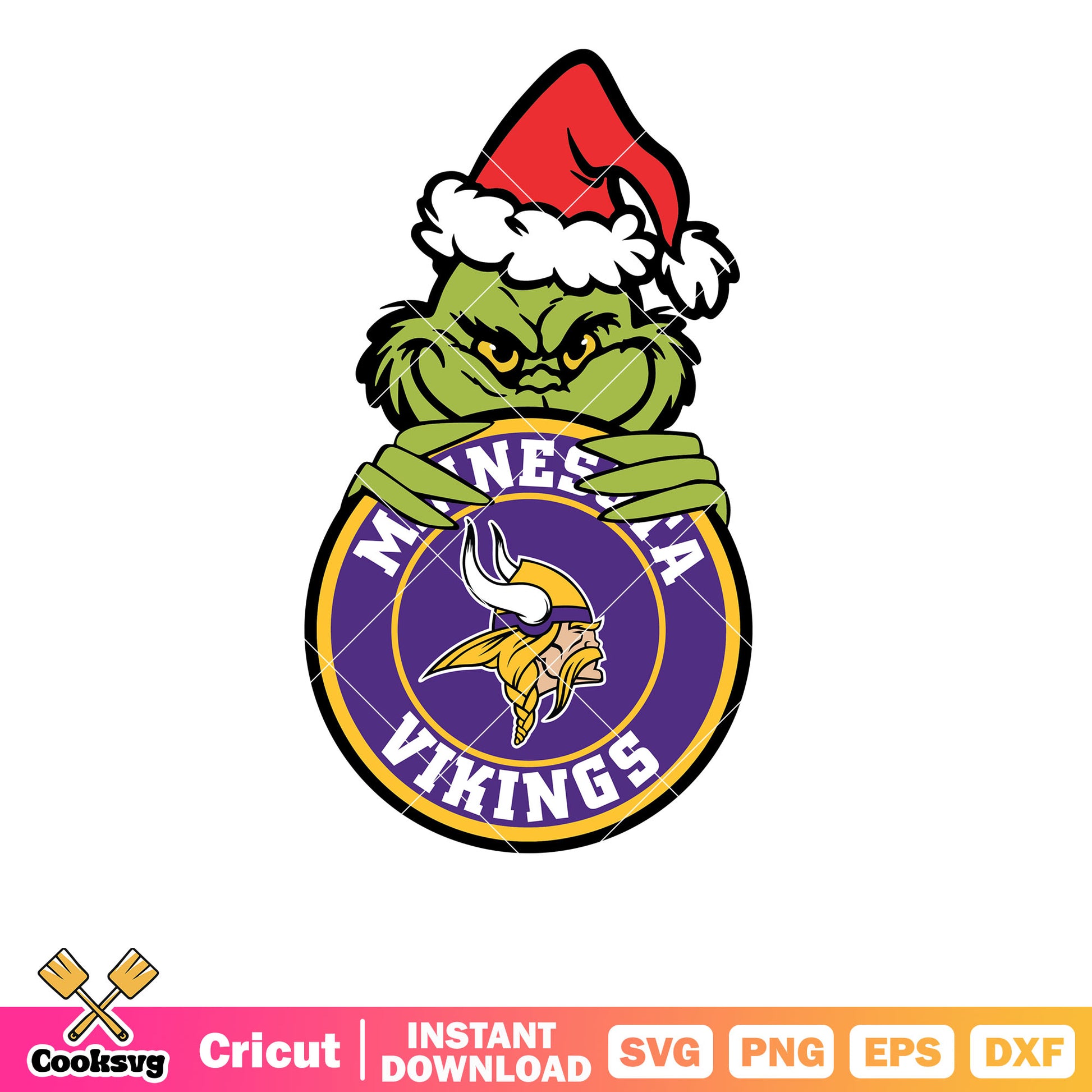 Grinch Minnesota Vikings Circle Logo svg, minnesota vikings​ svg, the grinch svg