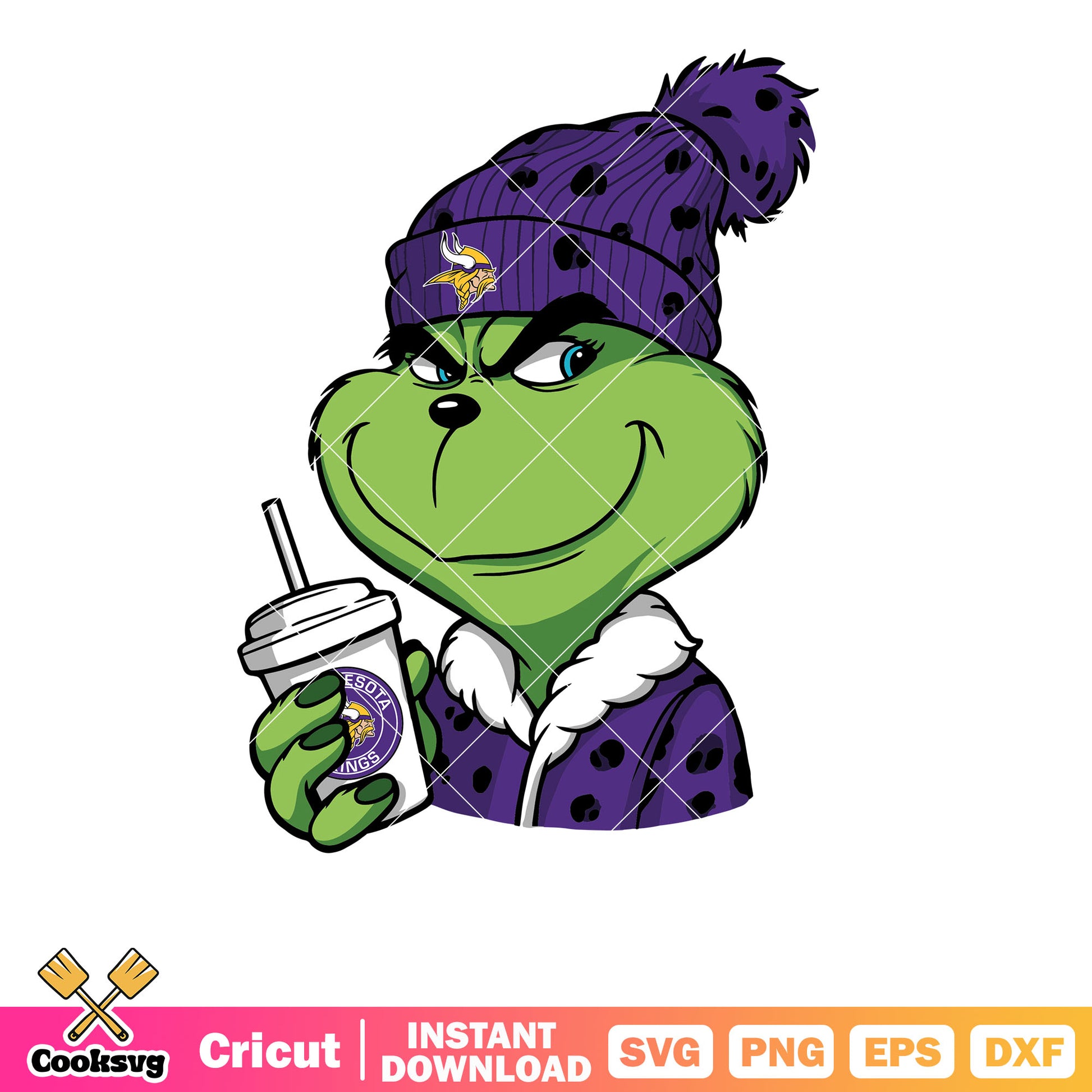 Grinch Minnesota Vikings Logo fan svg, minnesota vikings logo svg