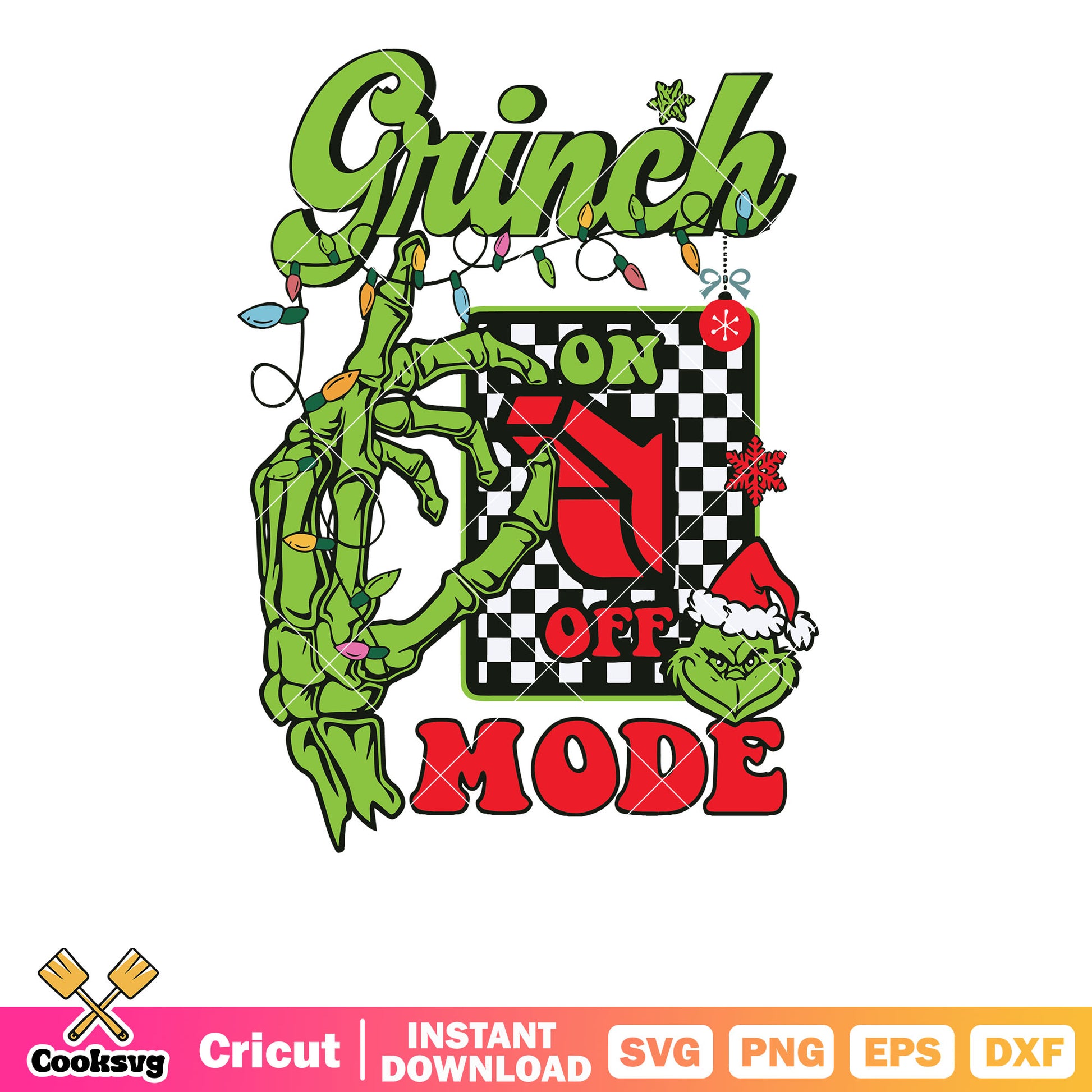 Grinch Mode On Retro Christmas Season svg, christmas season svg, grinch mode on svg