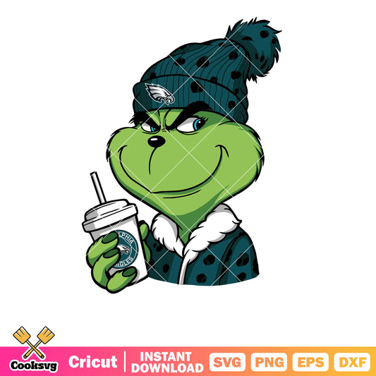 Grinch Philadelphia Eagles Fans svg, philedelphia eagles fan svg, the grinch svg