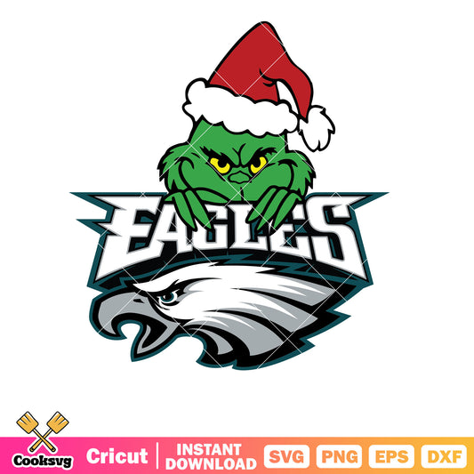 Grinch Philadelphia Eagles Logo Svg, philadelphia eagles logo svg, grinch christmas svg