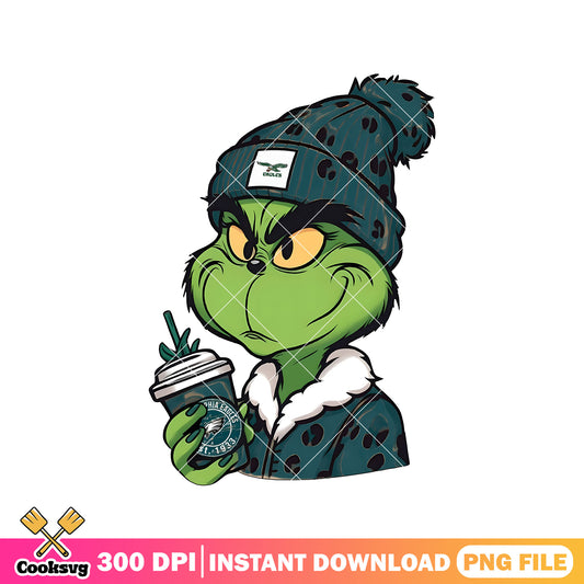 Grinch Philadelphia Eagles coffee png, Philadelphia Eagles png