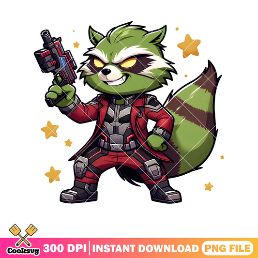 Grinch Rocket raccoon christmas png