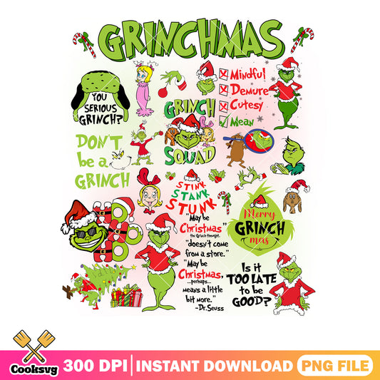 Grinch Squad png, grinchmas png, how the grinch stole christmas png
