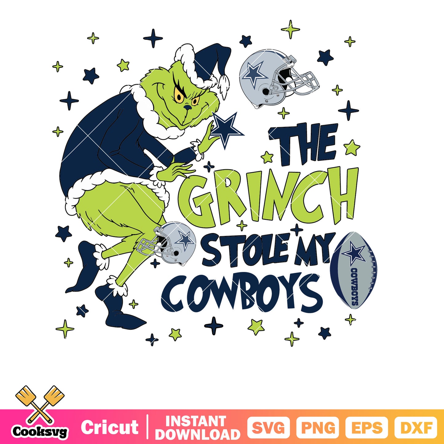 Grinch Stole My Cowboys christmas svg, grinch cowboys dallas svg