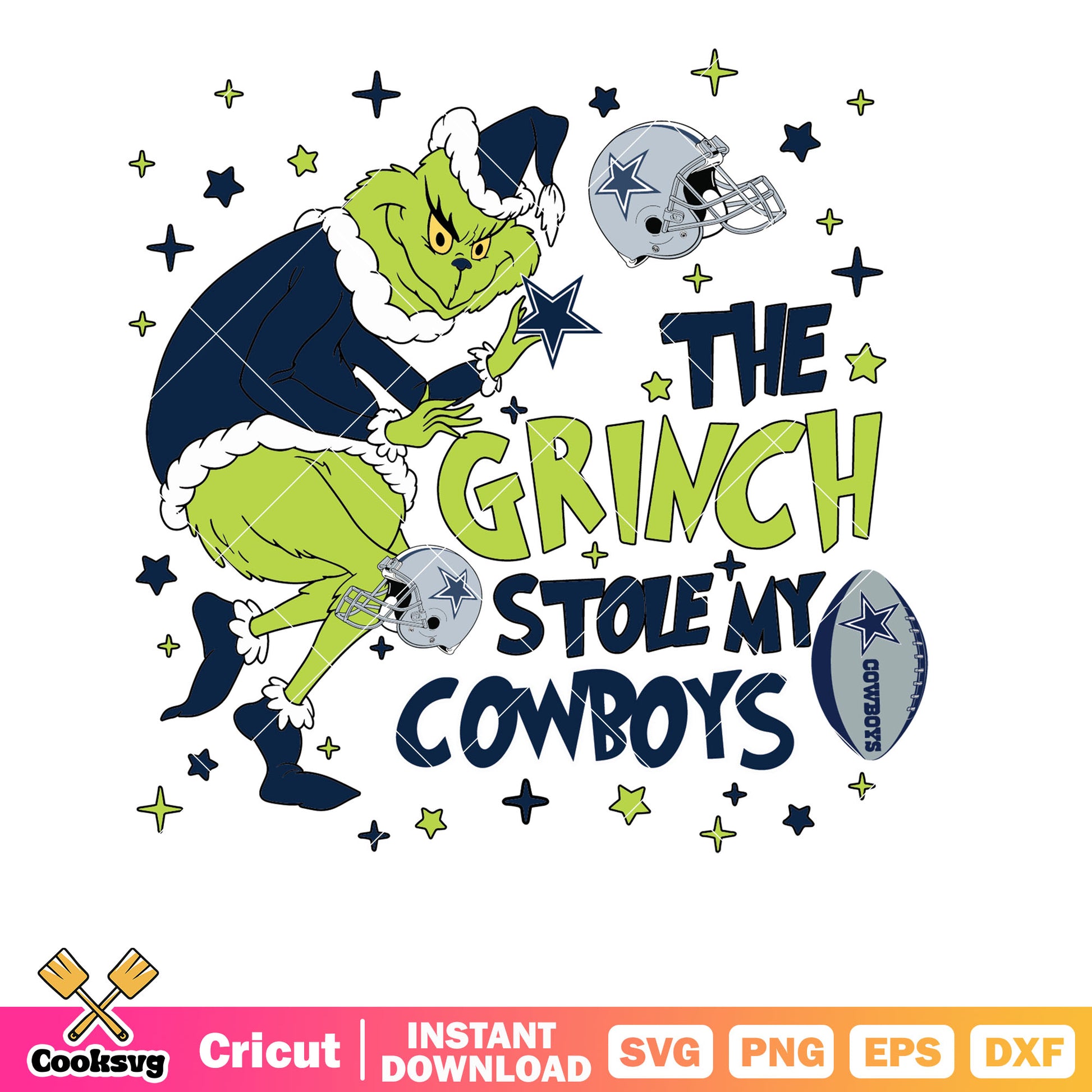 Grinch Stole My Cowboys christmas svg, grinch cowboys dallas svg