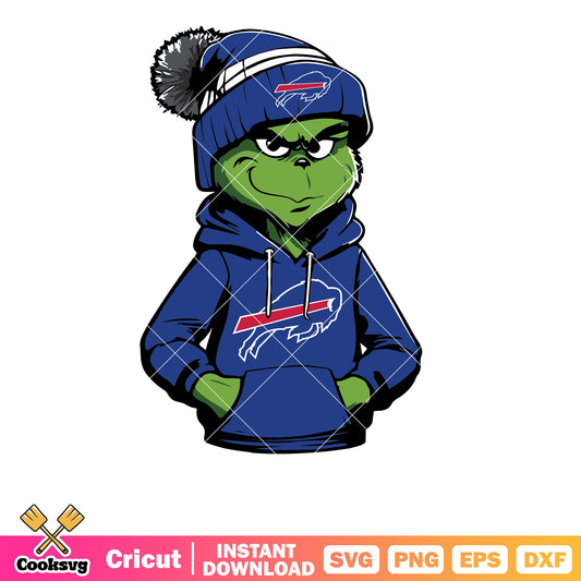 Grinch Wears Buffalo Bills Clothes svg, grinch buffalo bills svg