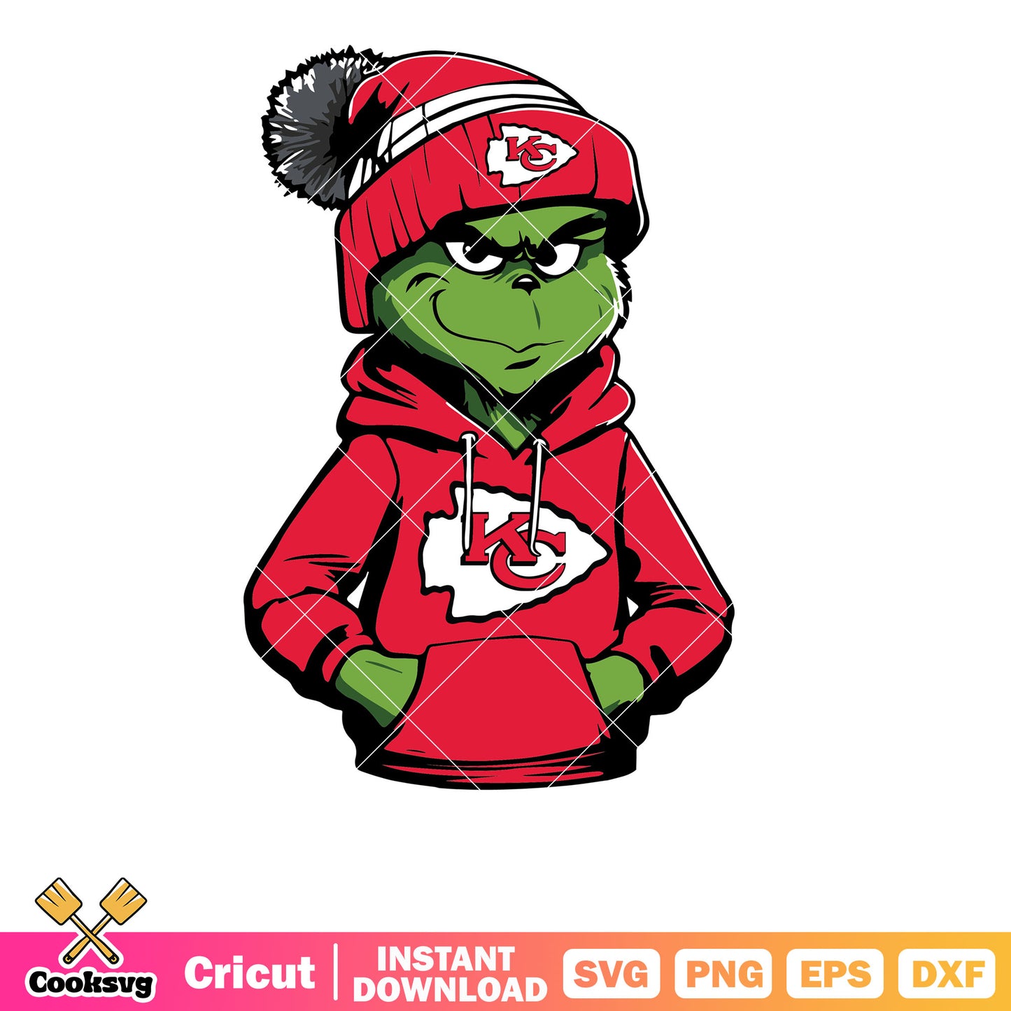 Grinch Wears Kansas City Chiefs Clothes Svg, nfl football team logo svg