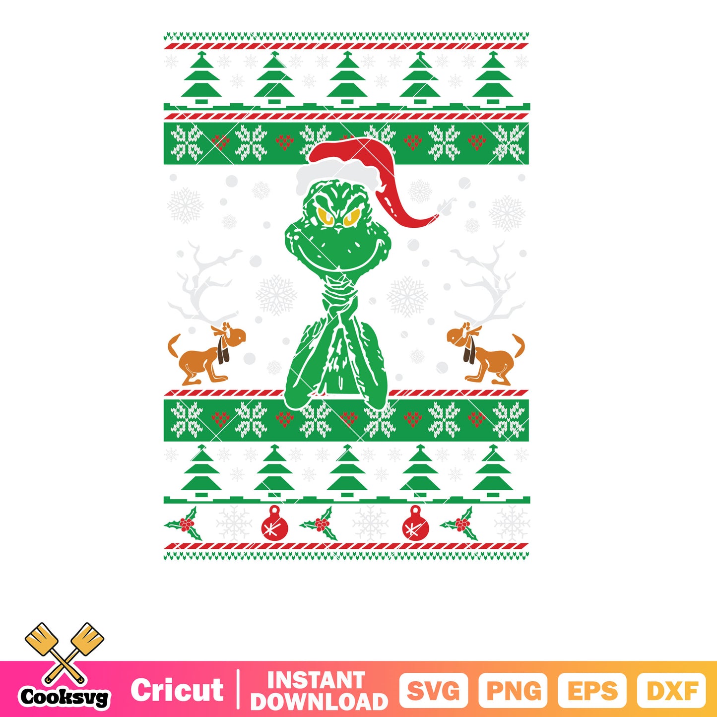 Grinch and dog Santa Hat Christmas Svg, the grinch and the dog svg, christmas hat svg