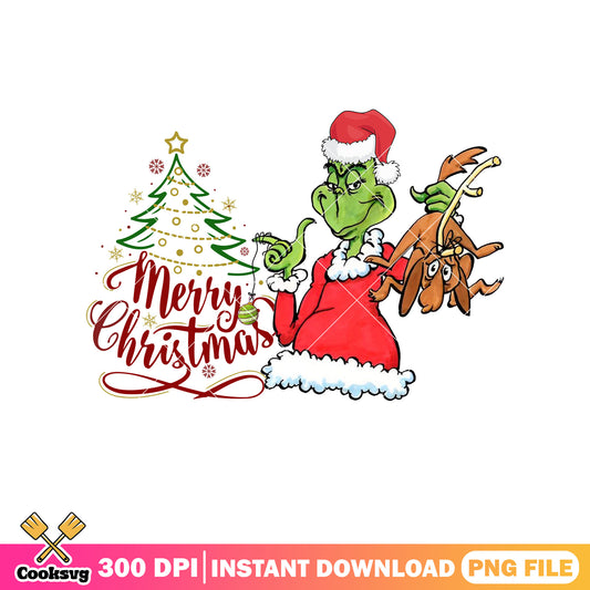 Grinch and his dog merry grinchmas png