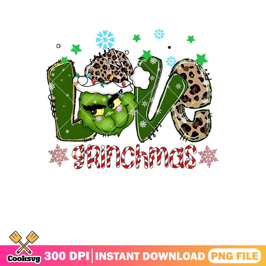 Grinch baby face christmas love png design