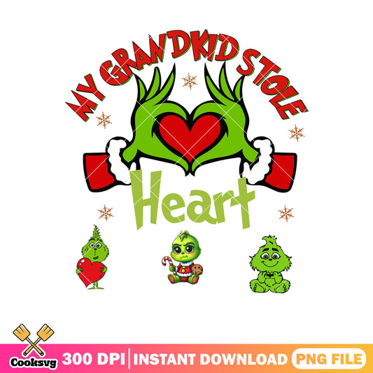 Grinch baby my grandkid stole heart png