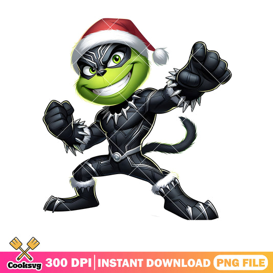 Grinch black panther christmas png