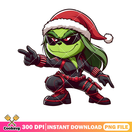 Grinch black widow christmas png
