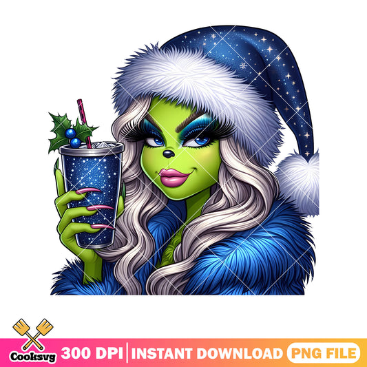 Grinch blue christmas hat png