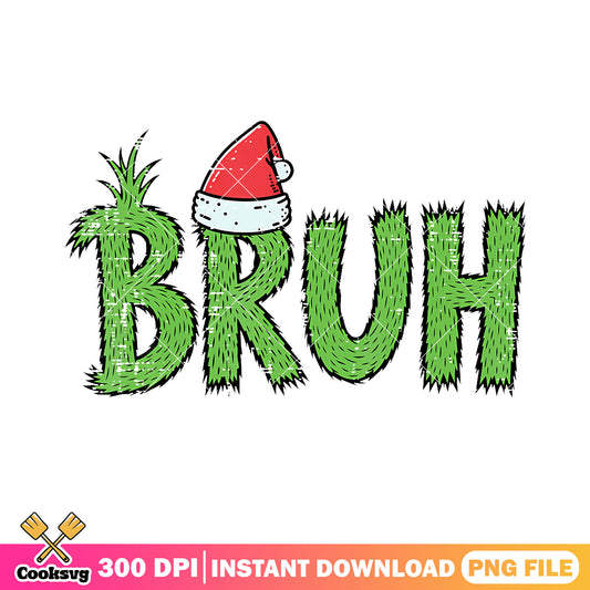 Grinch bruh santa hat png, the grinch ​png, merry christmas​ png