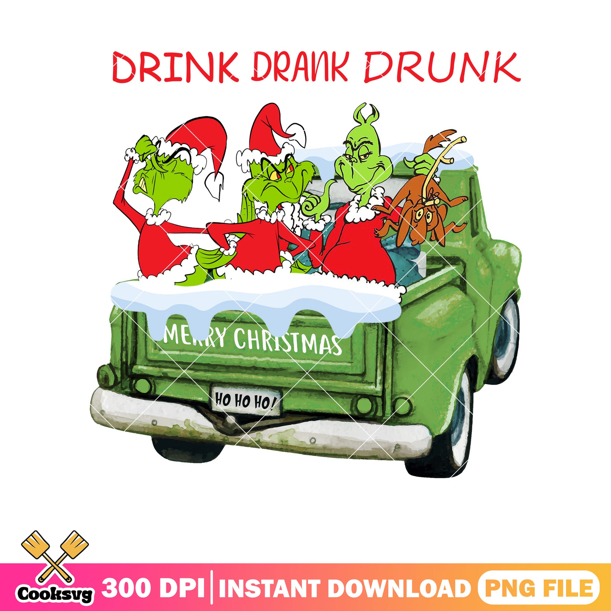 Grinch christmas car drink png, christmas car decorations​ png