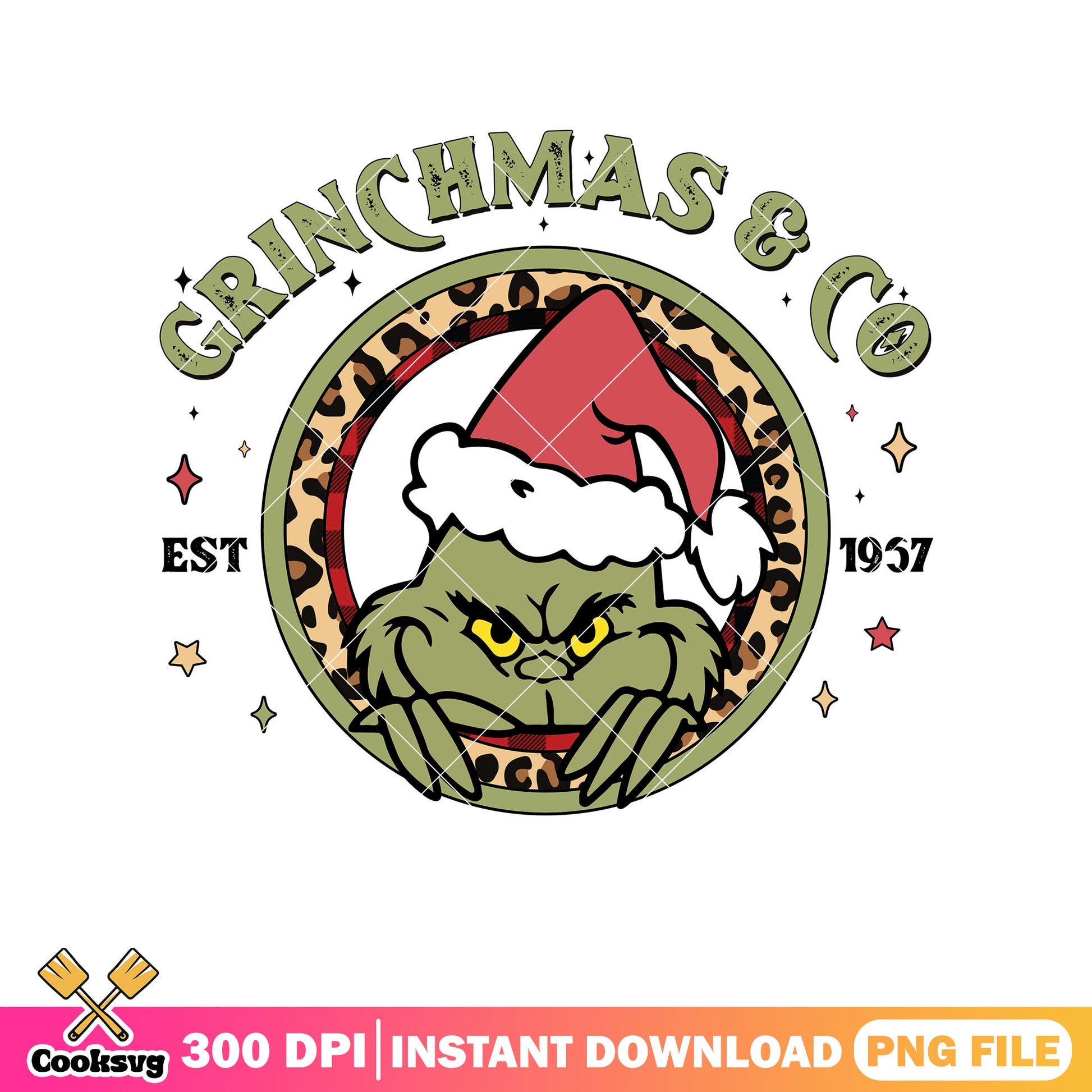 Grinch christmas co est 1957 png, christmas co​ png, the grinch png