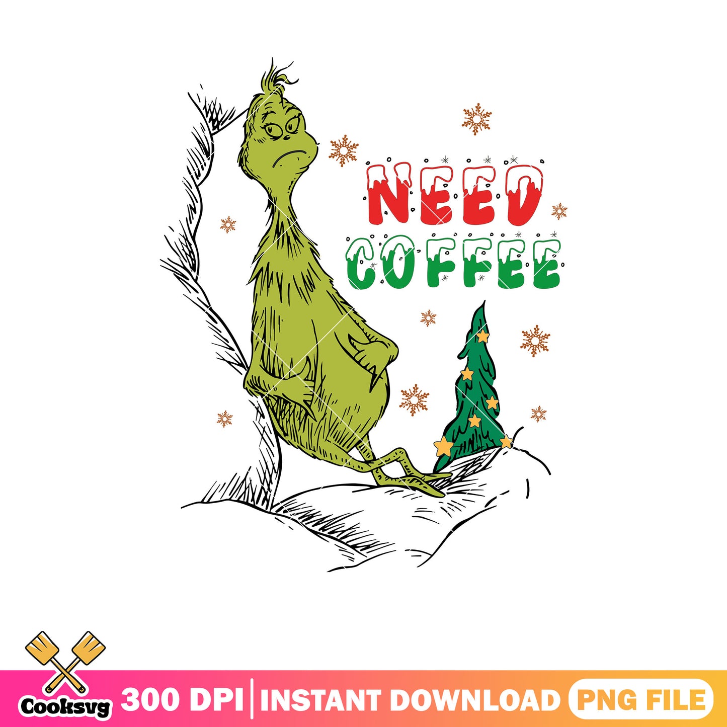 Grinch christmas need coffee png, grinch coffee​ png, christmas grinch​ png