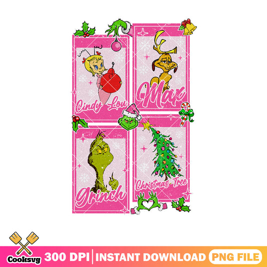 Grinch christmas pink tarot card png