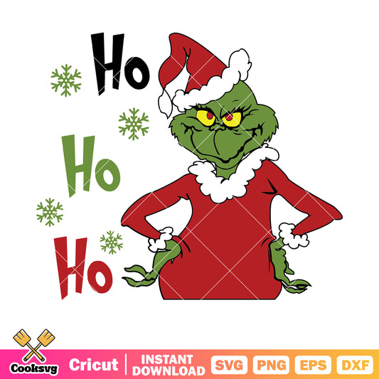 Grinch christmas santa hohoho svg