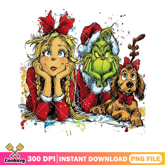 Grinch christmas seasib png, the max dog png, cindy lou who png