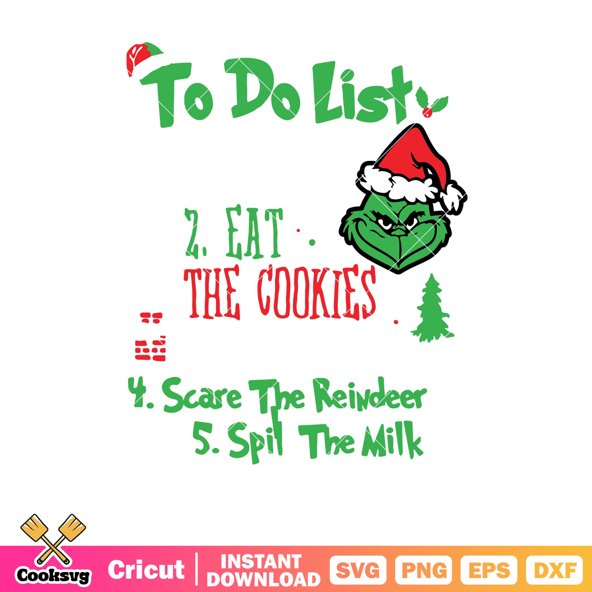 Grinch christmas to do list svg