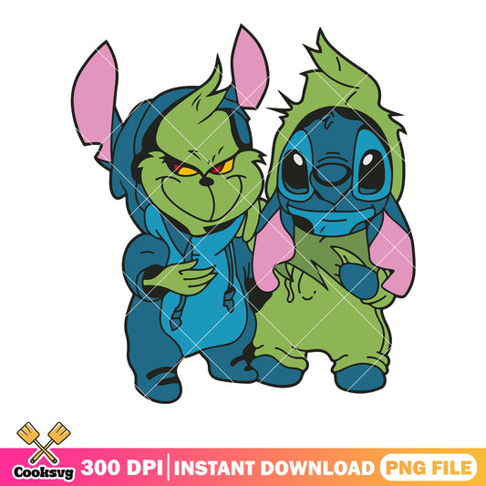 Grinch costume stitch png, lilo and stitch png, grinchmas png