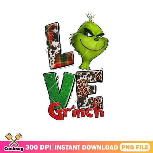 Grinch face christmas love png design, grinch christmas png, love grinch png