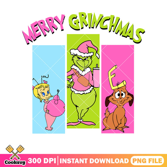 Grinch friends pink merry christmas png
