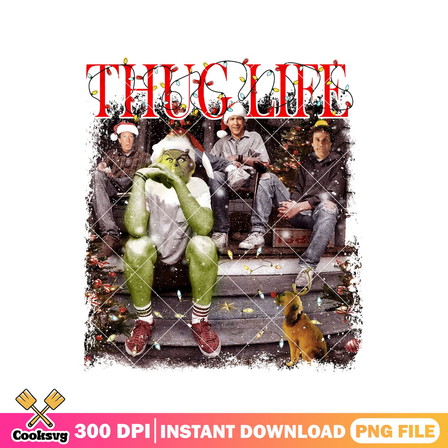 Grinch friends thug life png, thug thug life​ png, grinch christmas png