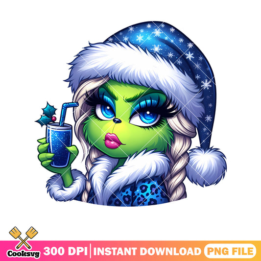 Grinch girl blue christmas png