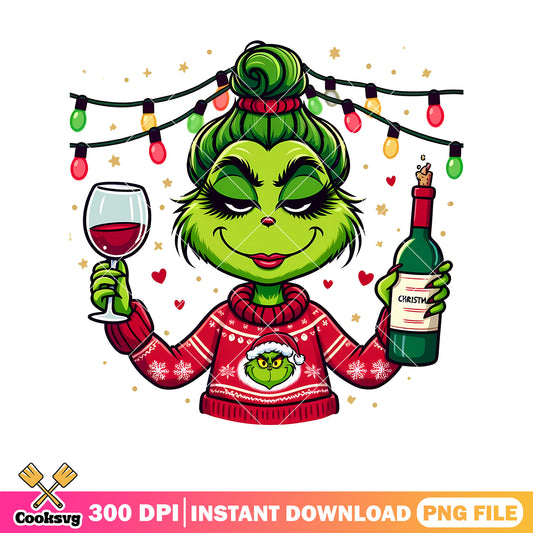 Grinch girl christmas drink png