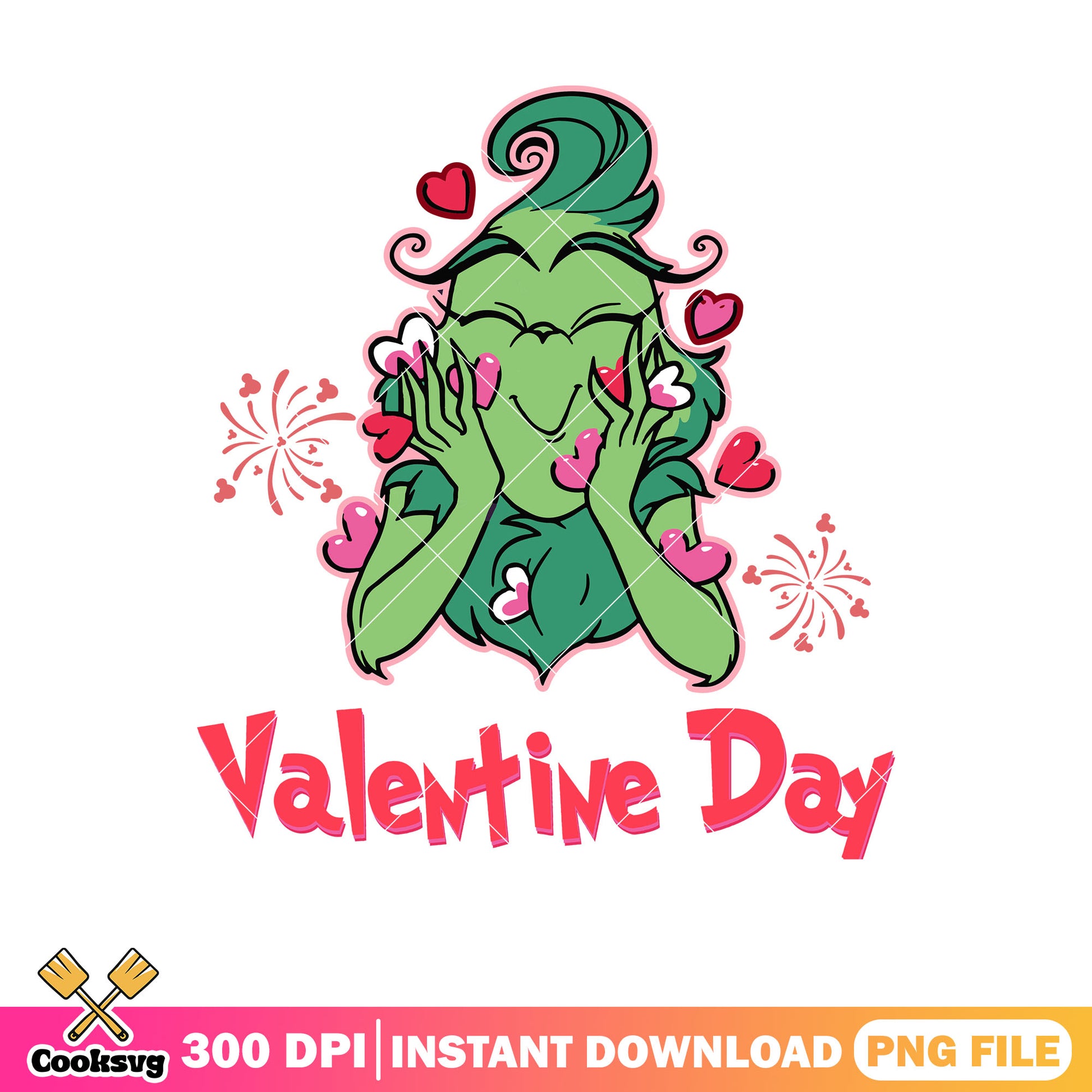 Grinch girl happy valentine day png, grinch valentine png